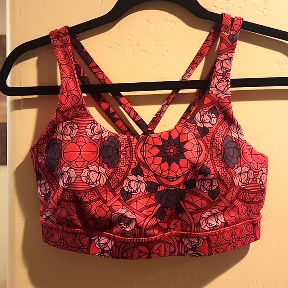 Lululemon sports bra x SoulCycle energy floral mosaic